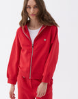 Red Hooded Oversize Sweatshirt