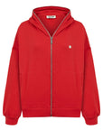 Red Hooded Oversize Sweatshirt