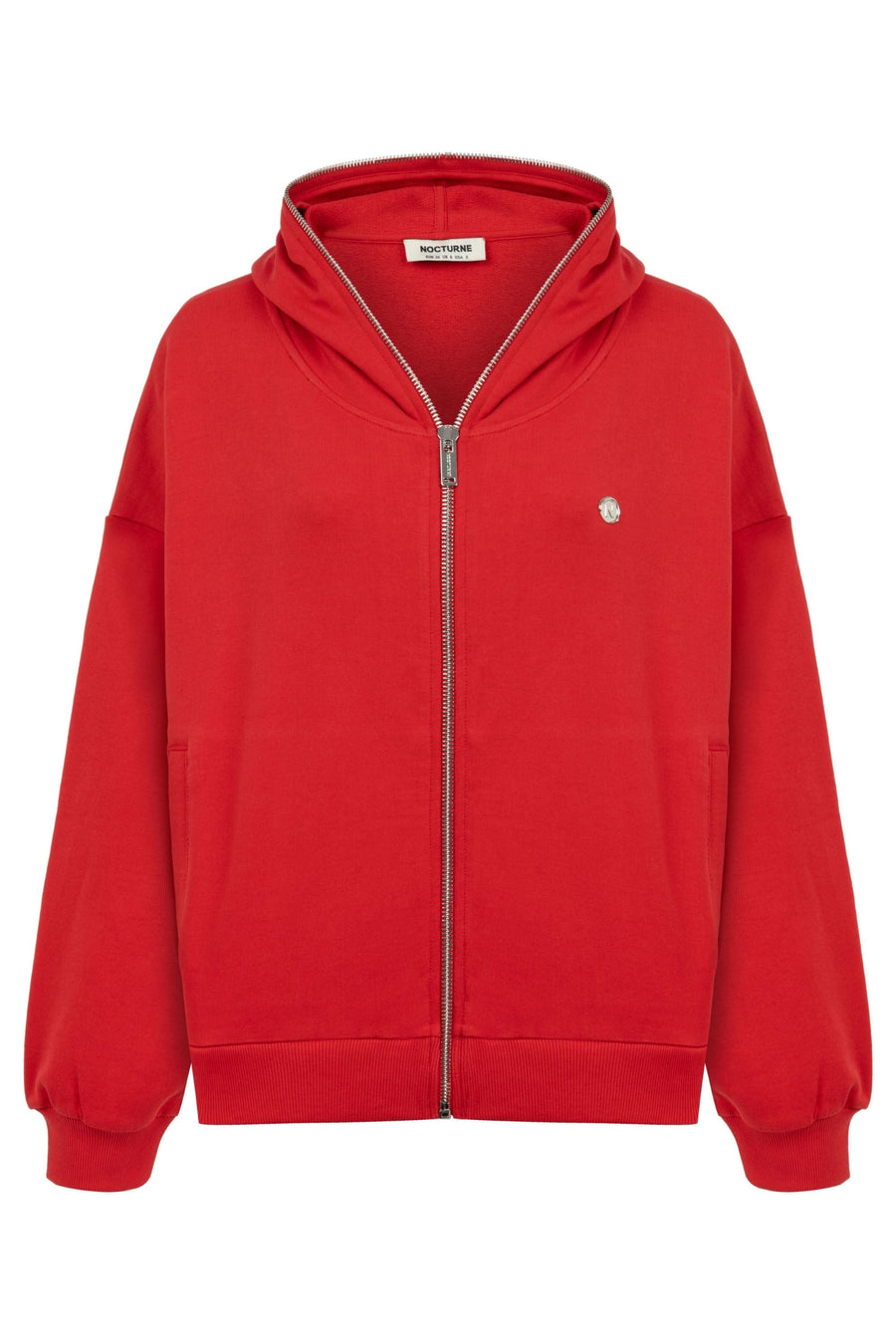 Red Hooded Oversize Sweatshirt