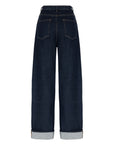 High Waist Folding Leg Jeans