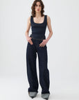 High Waist Folding Leg Jeans