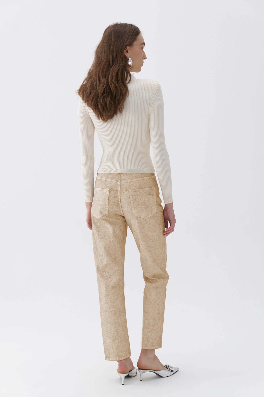 Beige Mom Fit Jeans