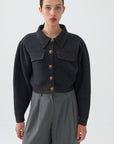 Shirt Collar Crop Jacket