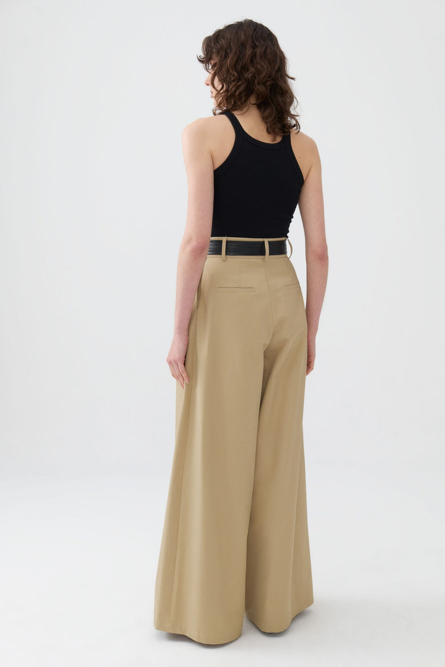 Green High Waist Pleated Pants