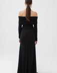 Off The Shoulder Black Maxi Dress