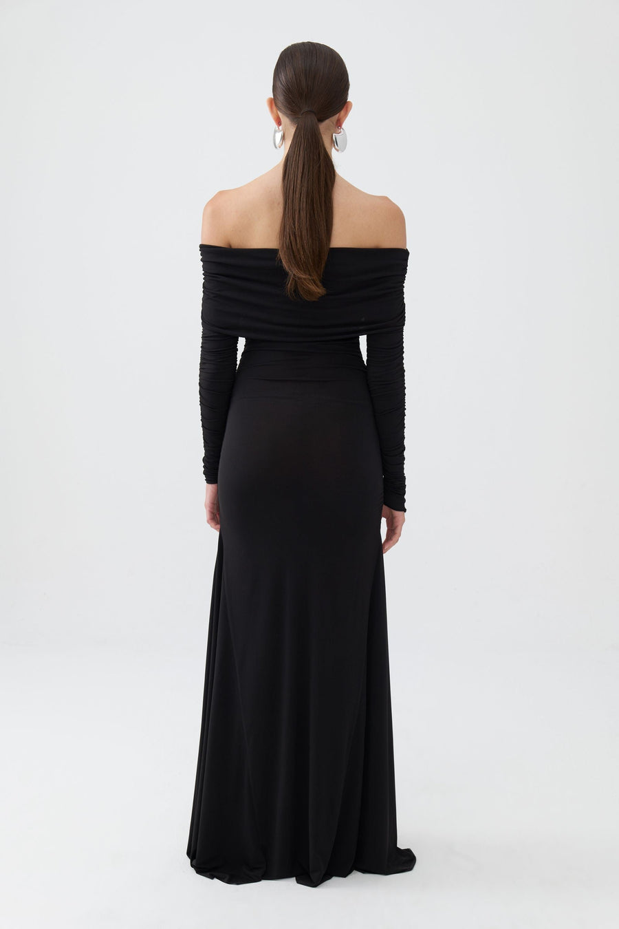 Off The Shoulder Black Maxi Dress