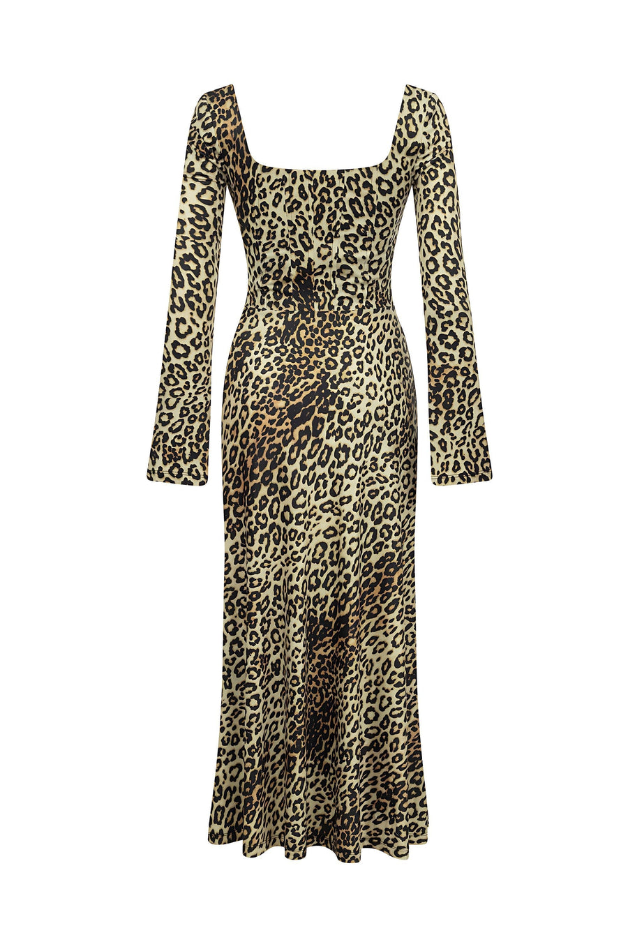Multicolor Square Neck Midi Dress
