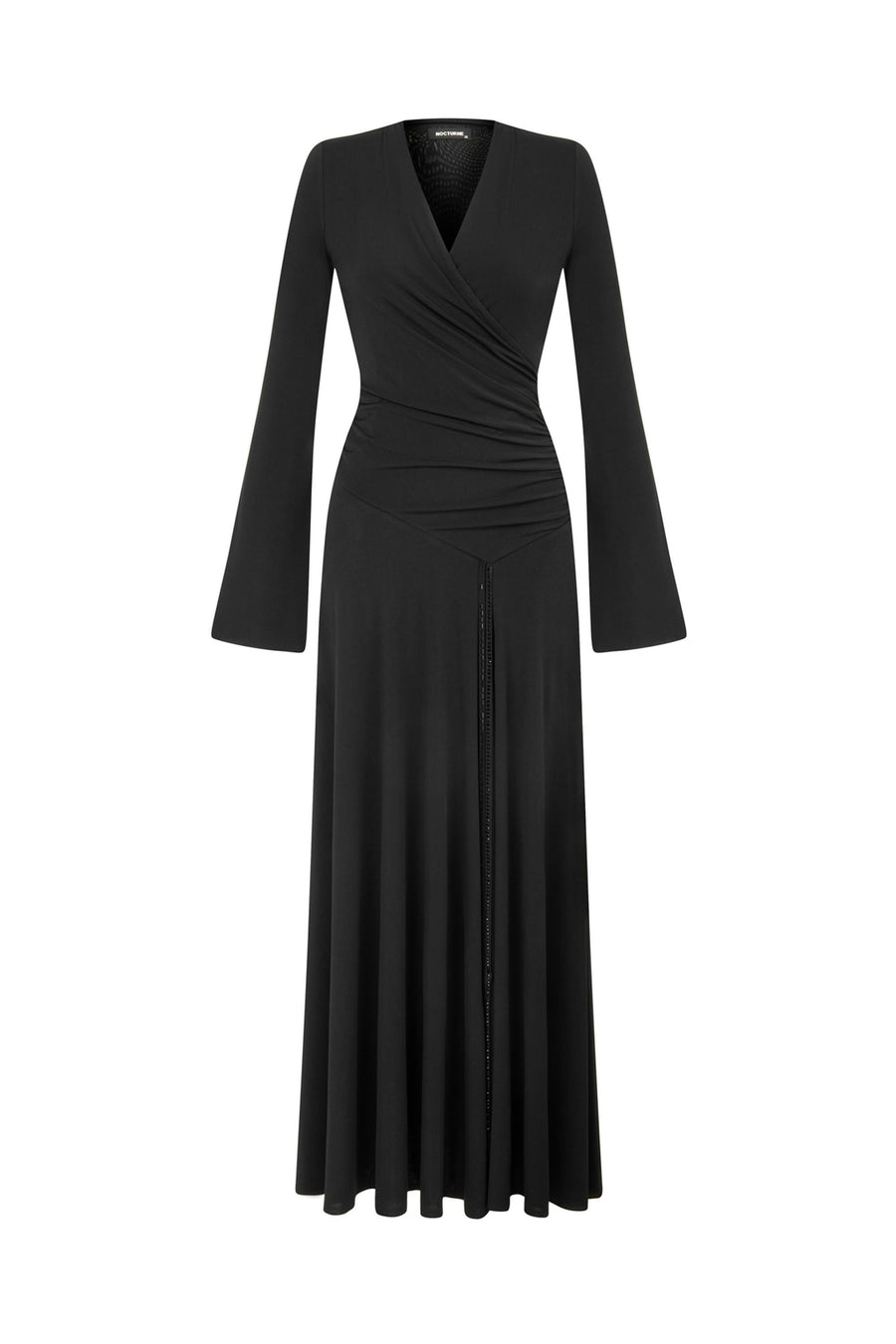 Black Double Breasted Long Dress