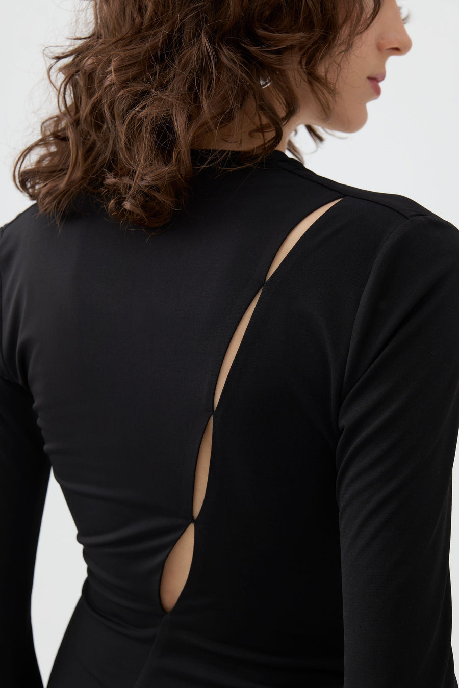 Black Double Breasted Long Dress