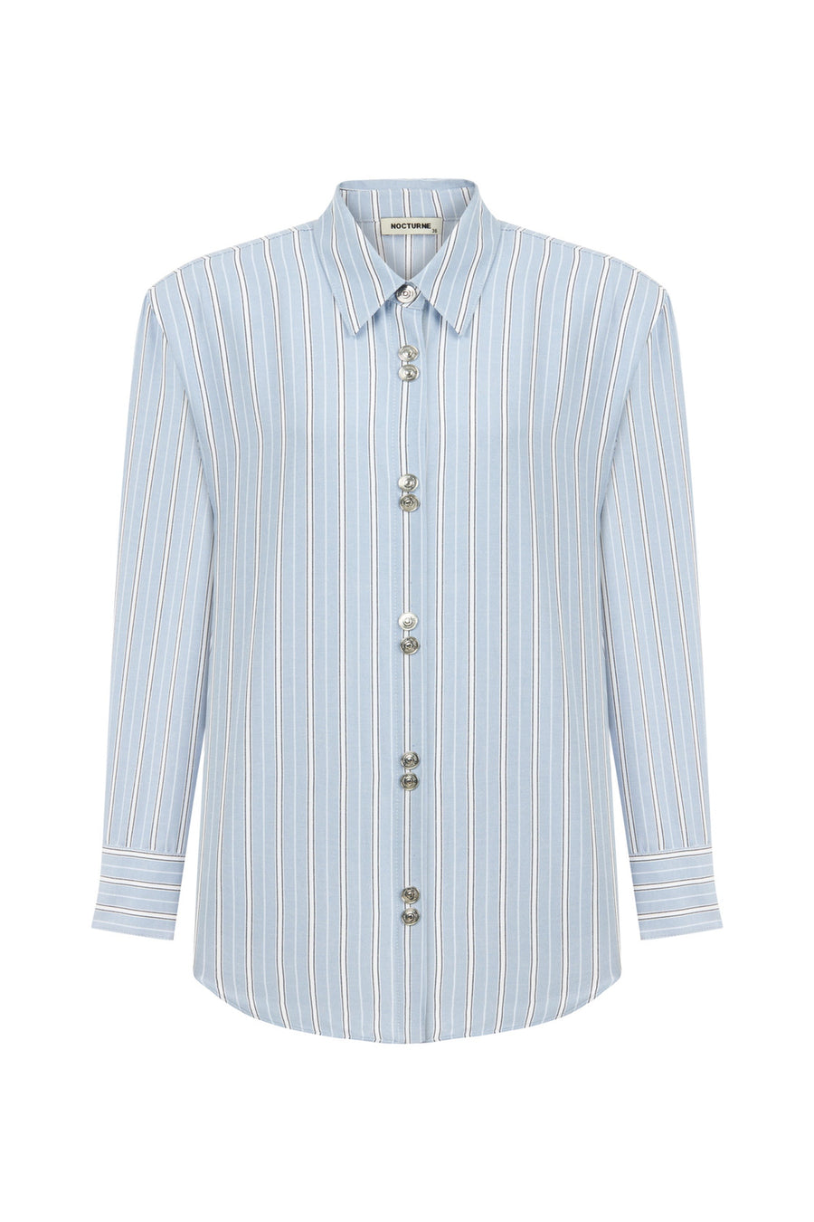 Nocturne Multi Colored Striped Shirt With Shoulder Pad  - Porterist 1