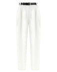 White High Waist Pleated Pants