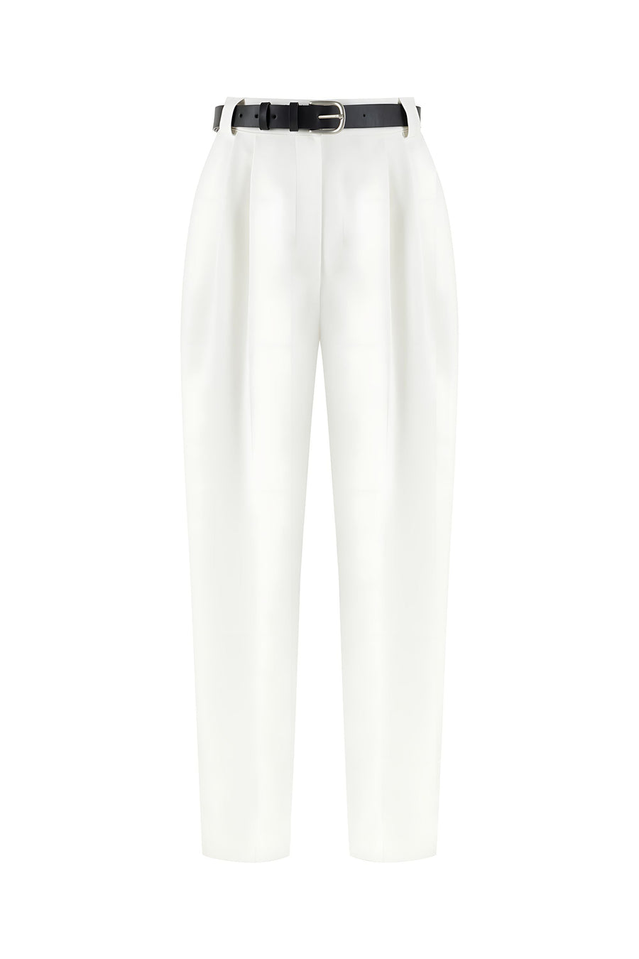 White High Waist Pleated Pants