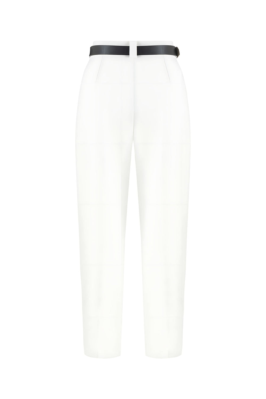 White High Waist Pleated Pants