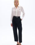 High Waist Pleated Black Pants