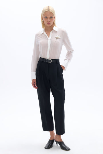 High Waist Pleated Black Pants