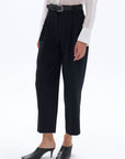 High Waist Pleated Black Pants