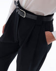 High Waist Pleated Black Pants