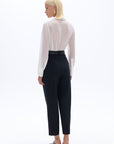 High Waist Pleated Black Pants