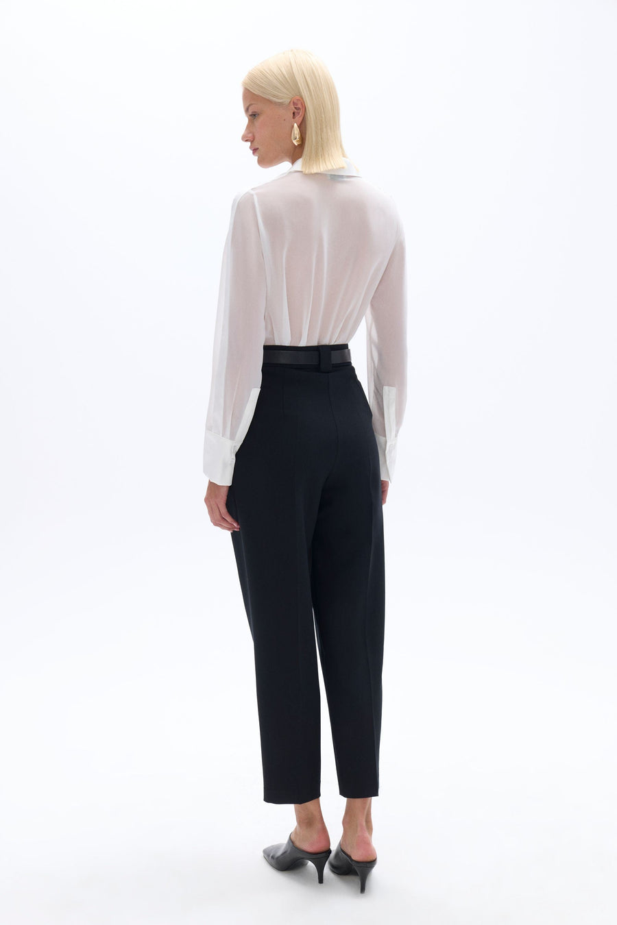 High Waist Pleated Black Pants