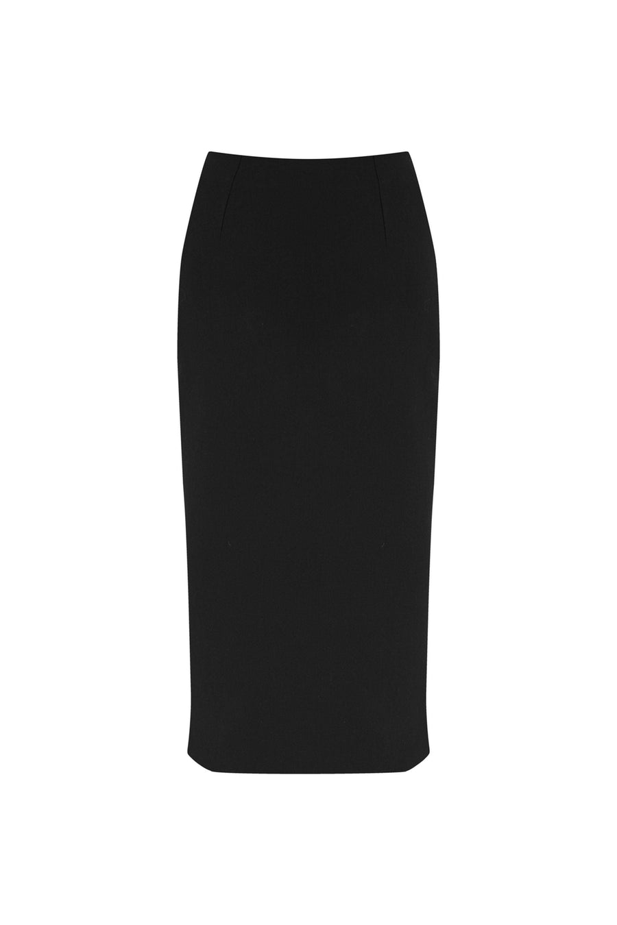 Black Pencil Skirt with Zipper Design