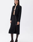 Black Pencil Skirt with Zipper Design