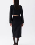 Black Pencil Skirt with Zipper Design