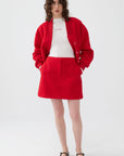 Cachet Wool Blend Red Mini Skirt