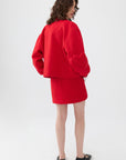 Cachet Wool Blend Red Mini Skirt