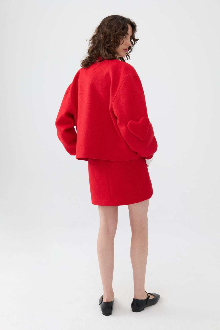 Cachet Wool Blend Red Mini Skirt