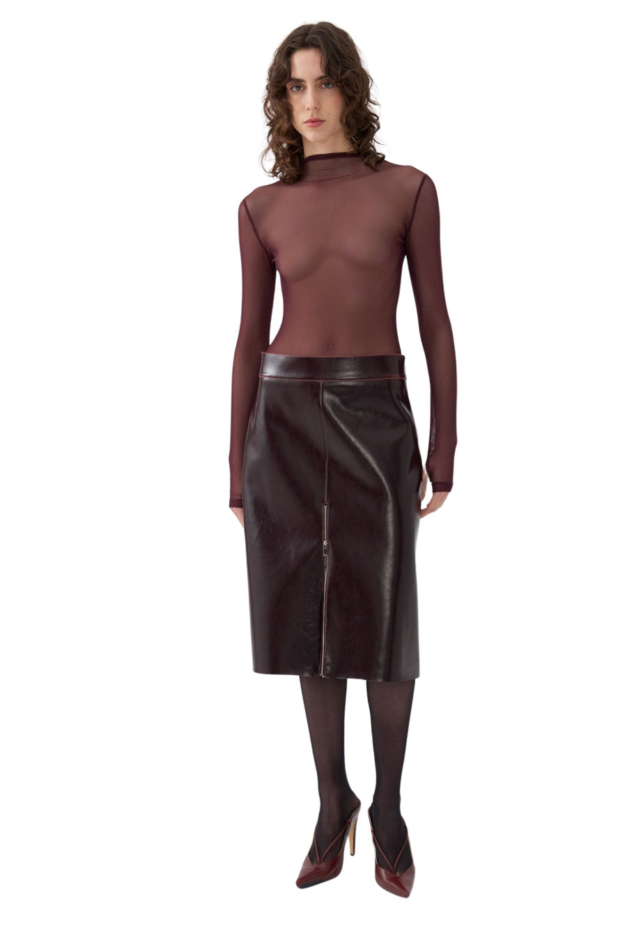 Faux Leather Pencil Skirt