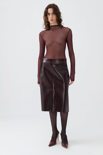 Nocturne Faux Leather Pencil Skirt  - Porterist 1