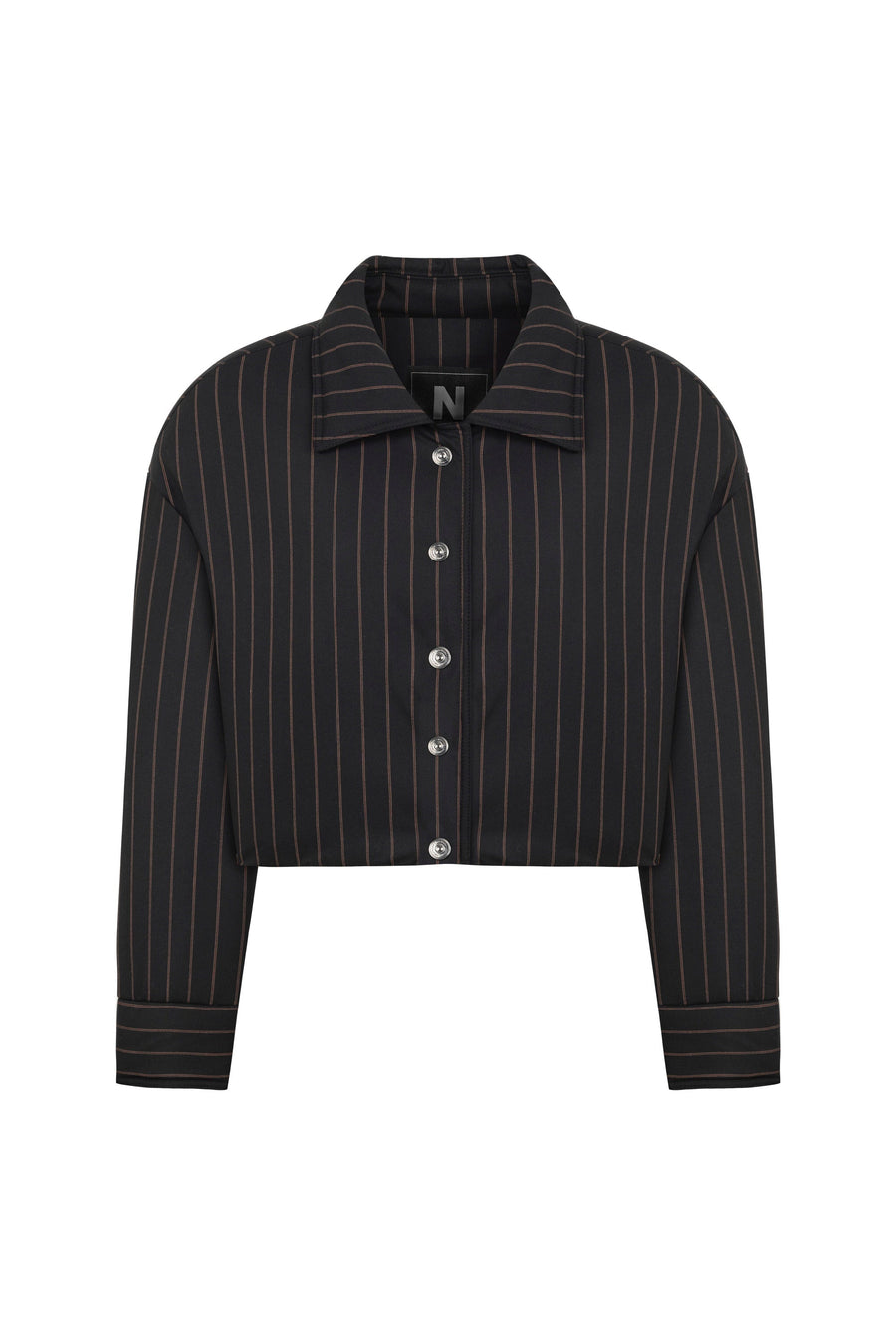 Striped Padded Shoulder Jacket