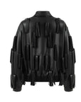 Fringe Detail Faux Leather Jacket