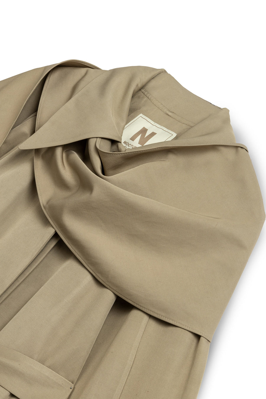 Beige Shawl-Designed Trench Coat