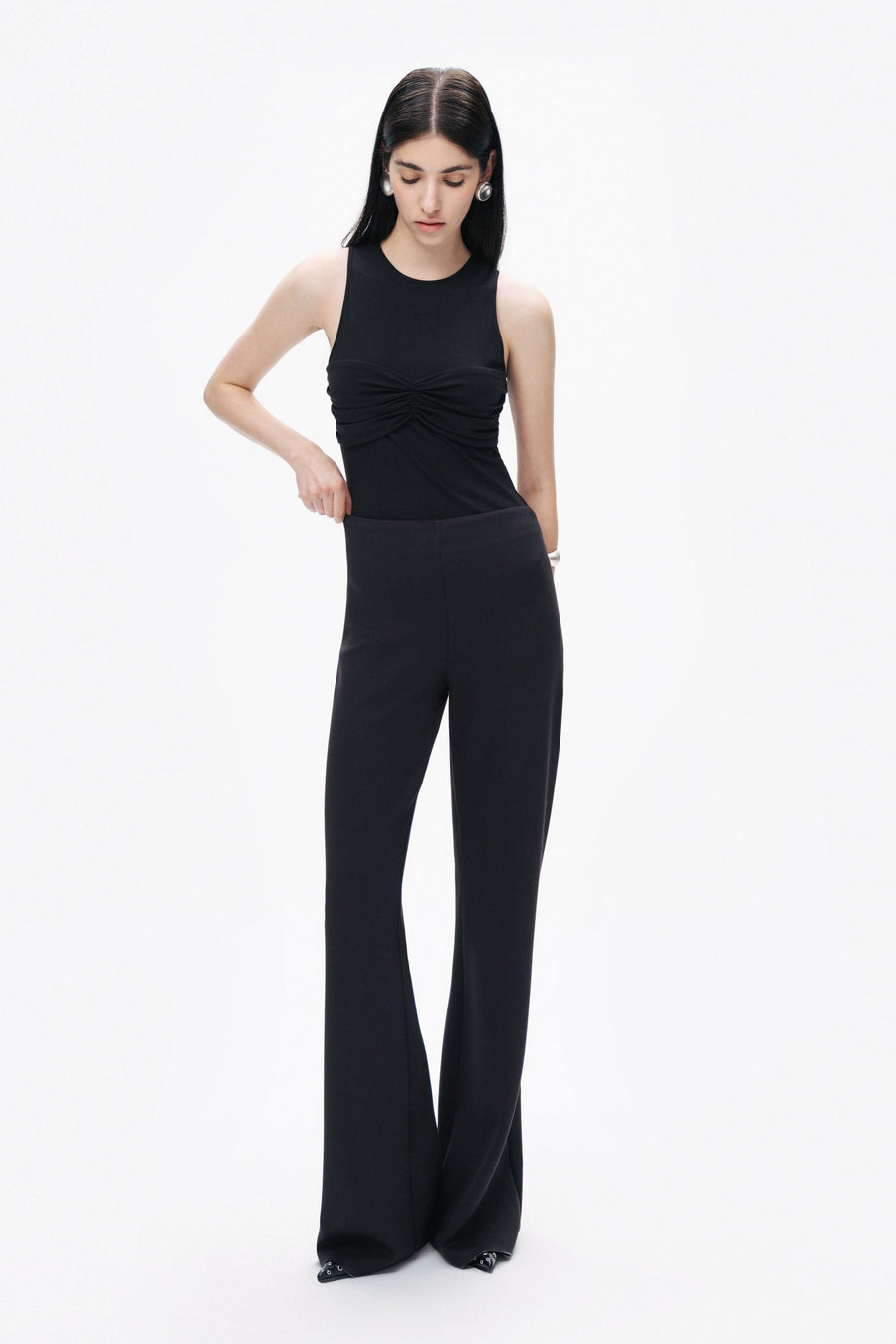 Black Twist Detailed Bodysuit