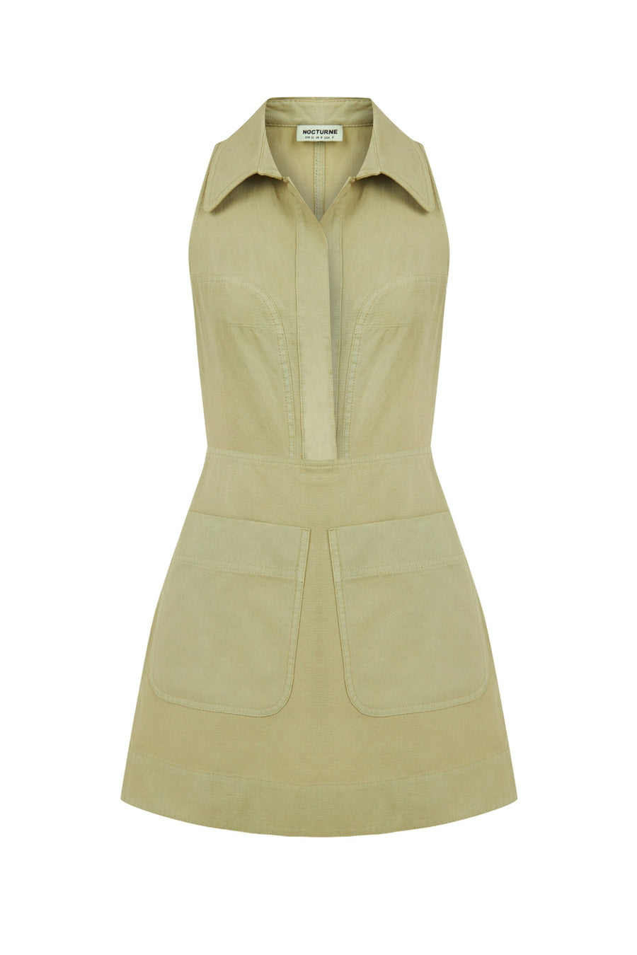 Olive Mini Dress with Pockets