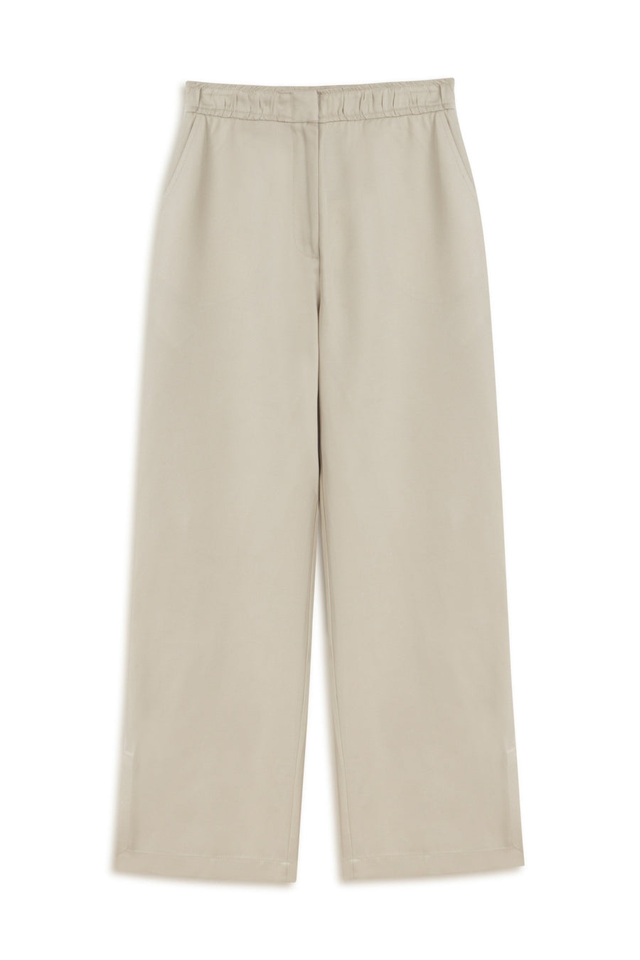 Beige Slit Detailed Pants