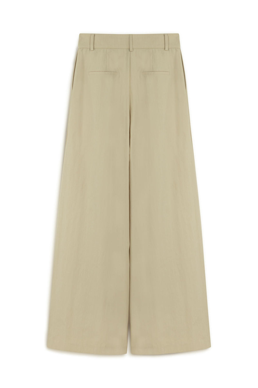 Beige Double Pleated Pants