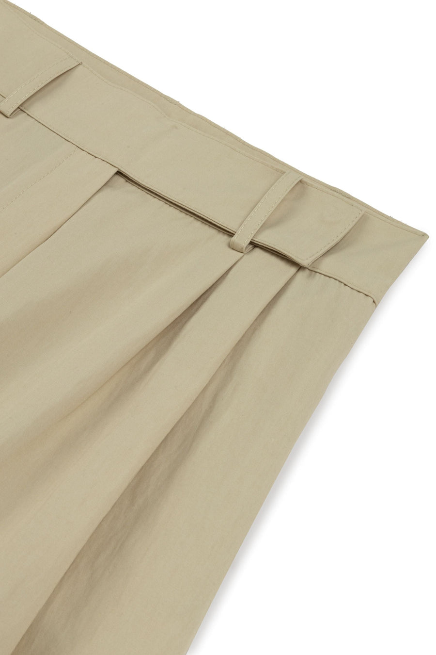 Beige Double Pleated Pants