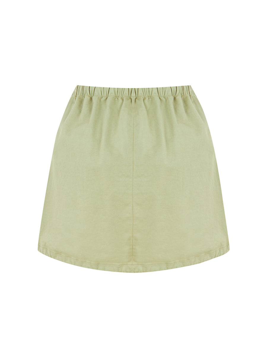 Olive Mini Skirt with Cargo Pocket