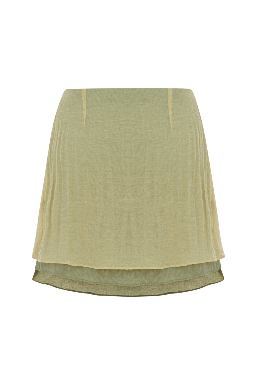 Green Mini Skirt with Tie Detail