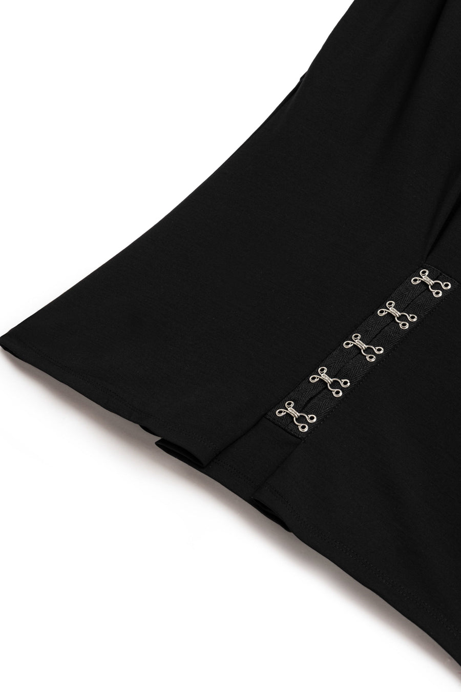 Black T-Shirt with Agraffe Accessory Detail