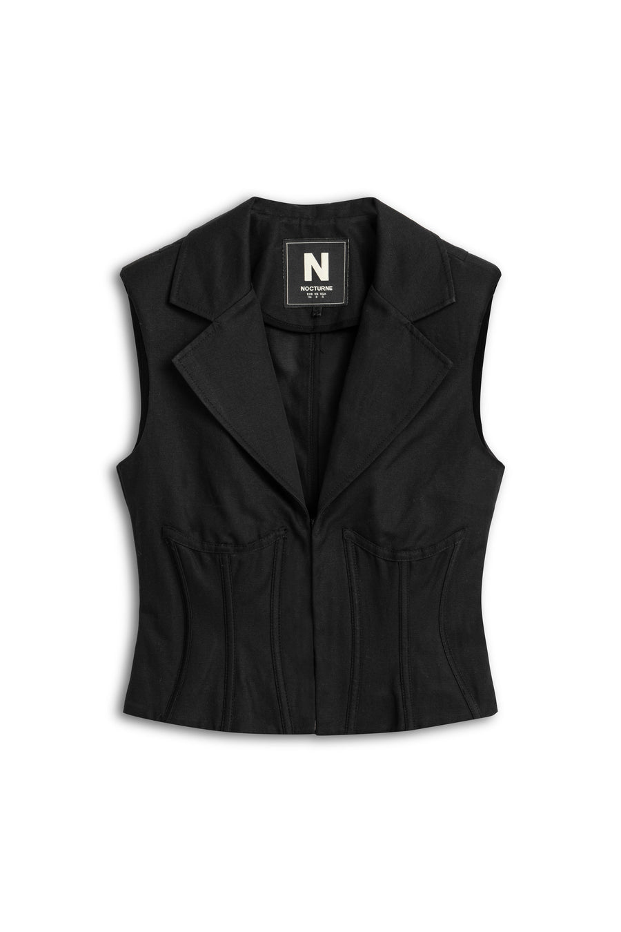 Black Corset-Designed Vest