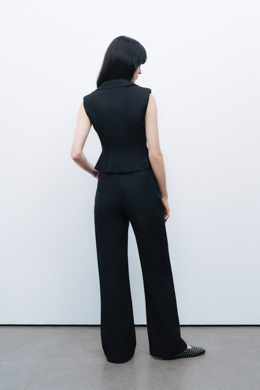 Black Corset-Designed Vest