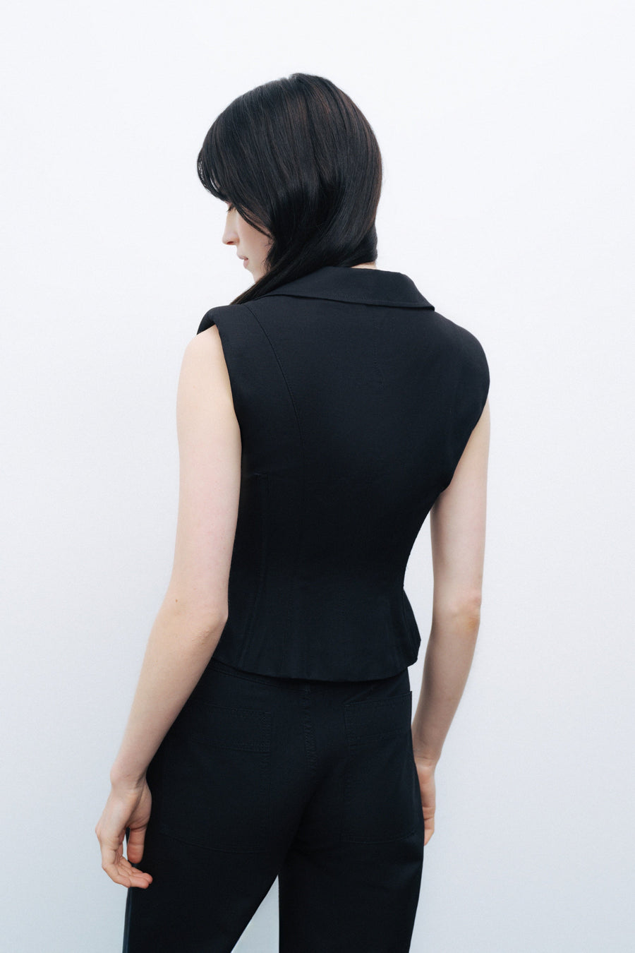 Black Corset-Designed Vest