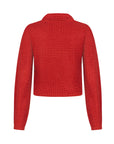 Red Knit Polo Top