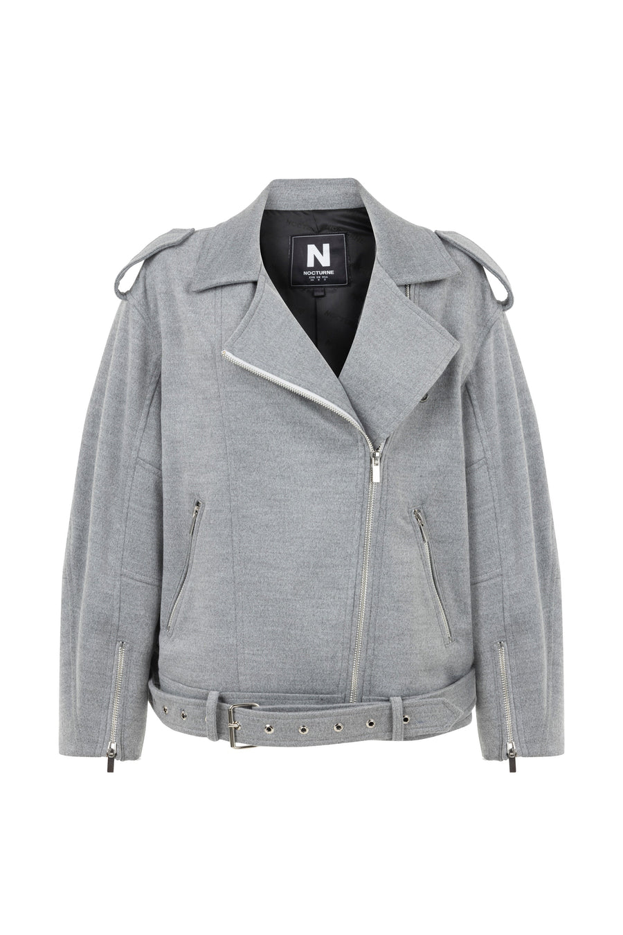 Gray Oversized Double-Breasted Coat