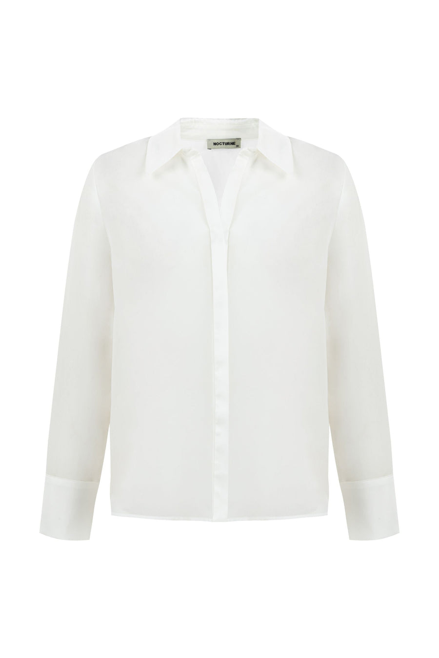 Sheer Button Front White Shirt
