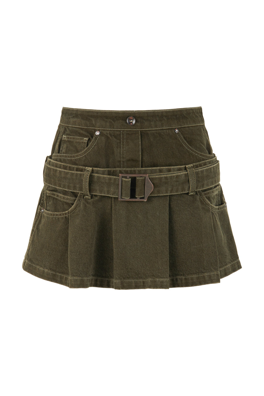 Mini Jean Skirt with Belt Detail