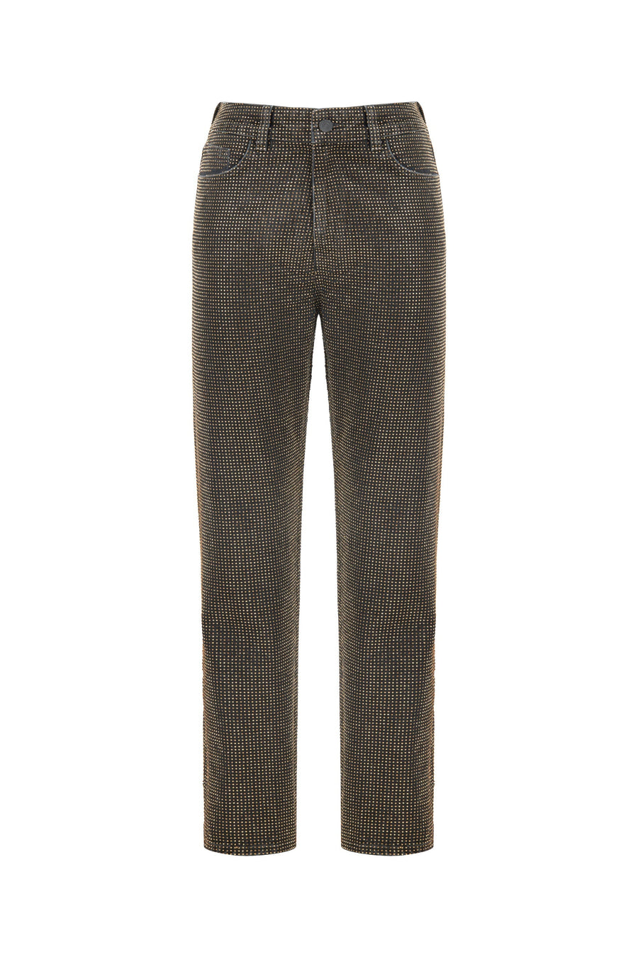 Black Stone Embroidered Mom Fit Jeans